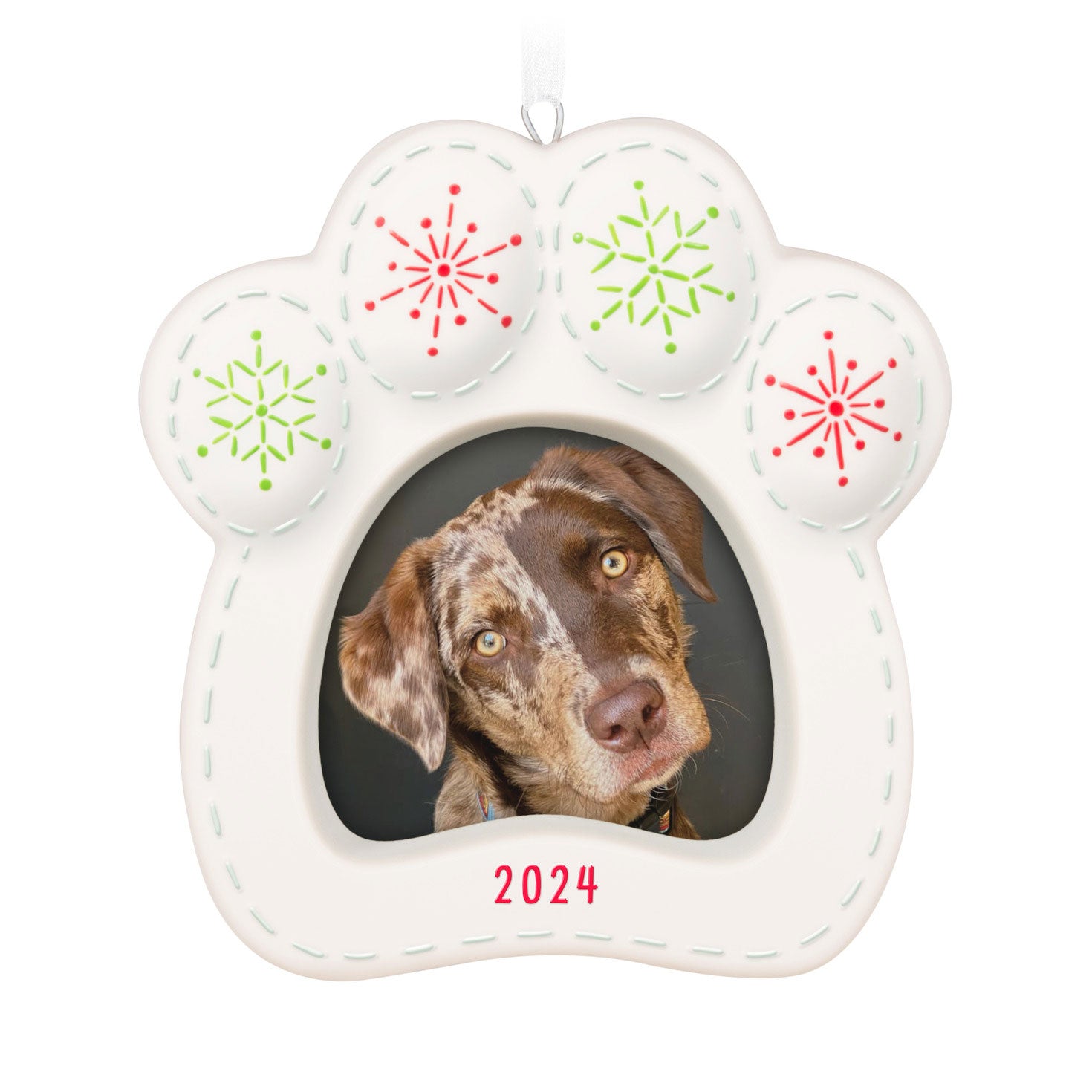 Hallmark Happy Dog 2024 Porcelain Photo Frame Ornament