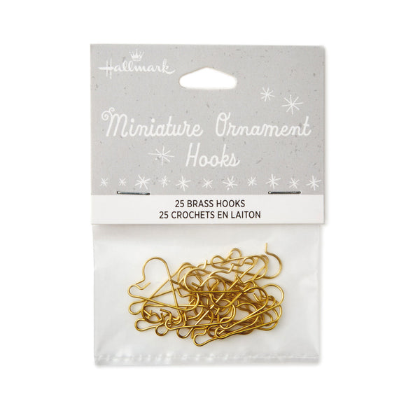 Hallmark Mini Brass Ornament Hooks, Set of 25
