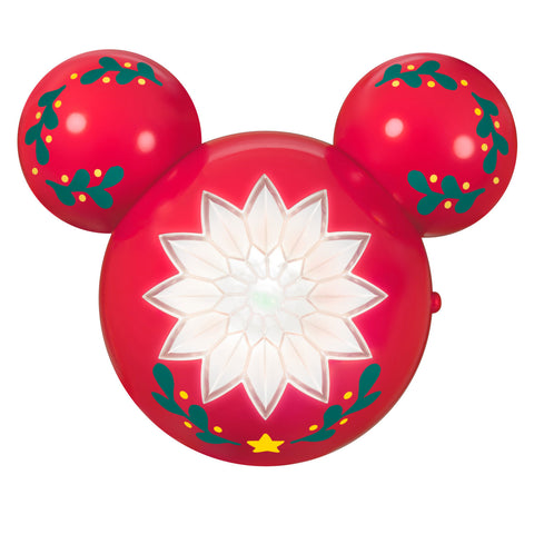 Hallmark Mini Disney Mickey Mouse ShowToppers Musical Tree Topper With Light, 3.7"
