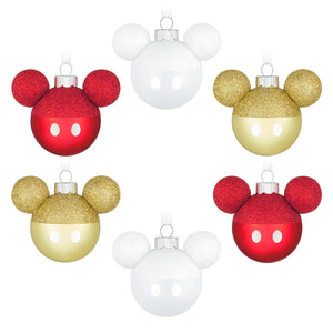 Hallmark Disney Mickey Mouse Glass Ornaments, Set of 6