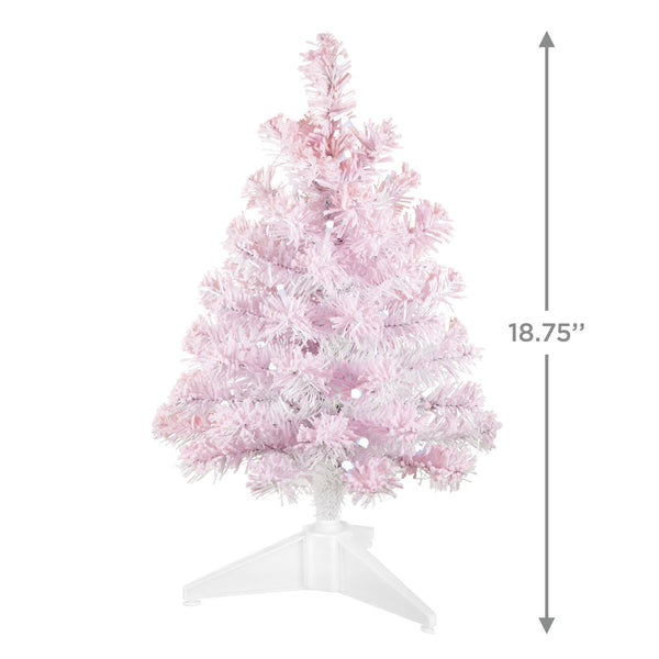 Hallmark Miniature Pastel Pink Pre-Lit Christmas Tree, 18.75"