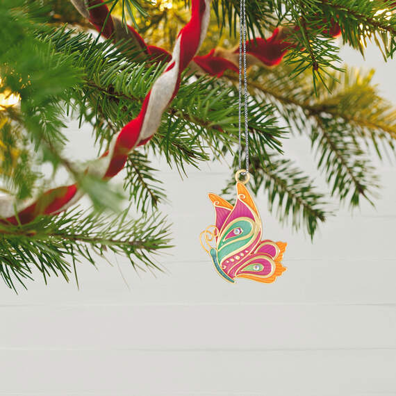 Hallmark Mini Petite Paisley Butterfly Metal Ornament, 1.3”