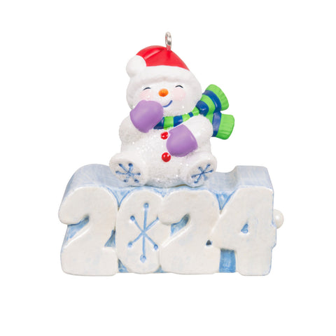 Hallmark Mini A Snowy 2024 Ornament With Light, 1.3"